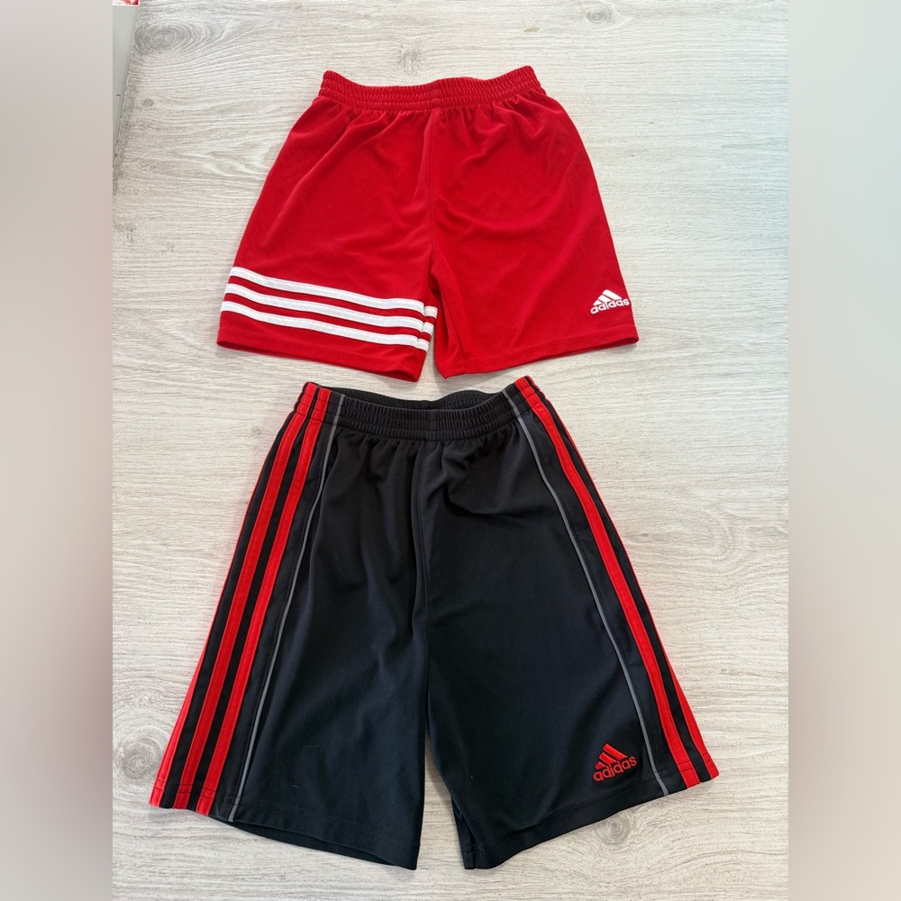 Adidas Kids Red and Black Shorts (2)